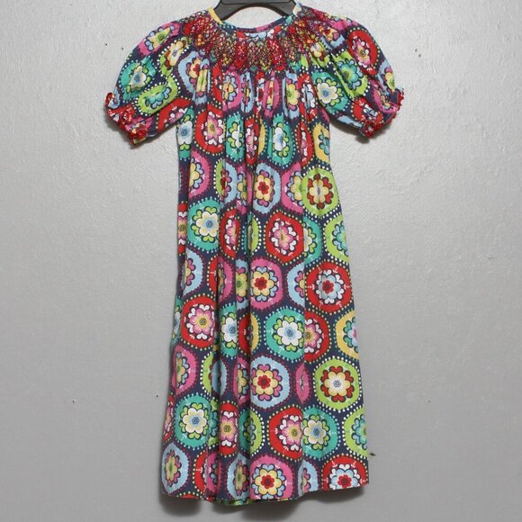 Southern tots smocked granny square multi color dress - Picture 1 of 6